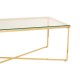 Stratus Gold Finish Cross Base Coffee Table