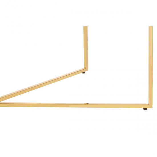 Stratus Gold Finish Cross Base Coffee Table