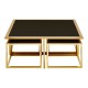 Eclectic Gold And Black Coffee Table With Side Table Inserts