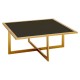 Eclectic Gold And Black Coffee Table With Side Table Inserts