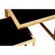 Eclectic Gold And Black Coffee Table With Side Table Inserts