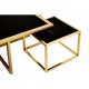 Eclectic Gold And Black Coffee Table With Side Table Inserts