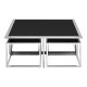 Eclectic Silver And Black Coffee Table With Side Table Inserts