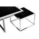 Eclectic Silver And Black Coffee Table With Side Table Inserts
