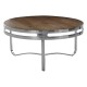 Madison Carved Light Wood and Chrome Finish Coffee Table