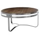 Madison Carved Light Wood and Chrome Finish Coffee Table