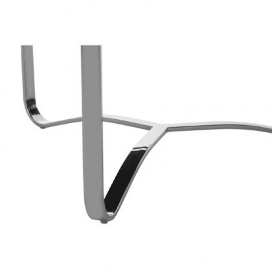 Madison Carved Light Wood and Chrome Finish Coffee Table