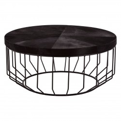 Soho Black Leather Coffee Table 