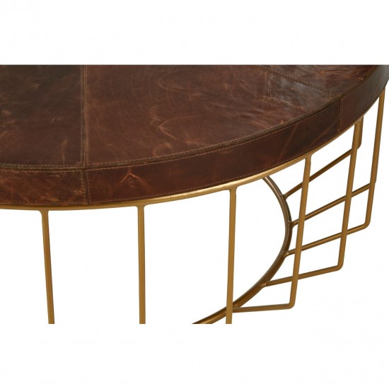Soho Brown Leather Coffee Table