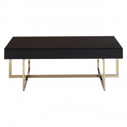 Astoria Black Gloss and Gold Finish Coffee Table 
