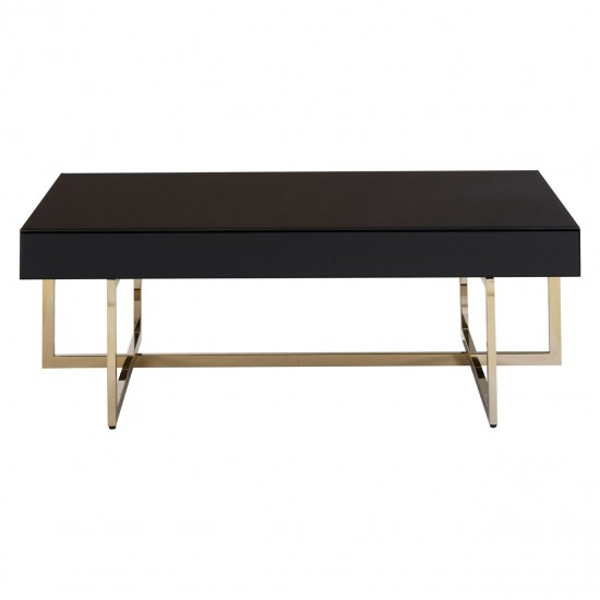 Astoria Black Gloss and Gold Finish Coffee Table 