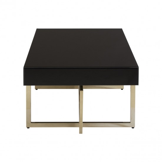 Astoria Black Gloss and Gold Finish Coffee Table 