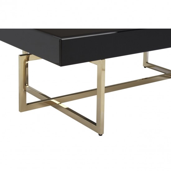Astoria Black Gloss and Gold Finish Coffee Table 