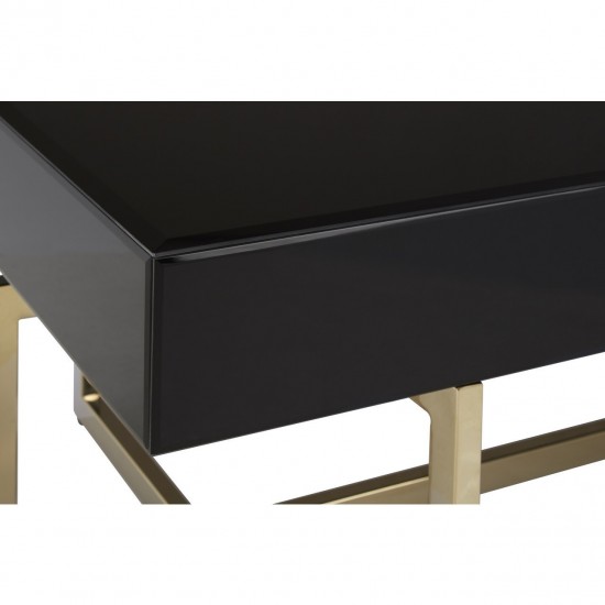 Astoria Black Gloss and Gold Finish Coffee Table 
