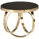 Astoria Round Black Gloss and Gold Finish Coffee Table
