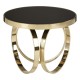 Astoria Round Black Gloss and Gold Finish Coffee Table