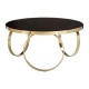 Astoria Large Round Black Gloss and Gold Finish Coffee Table