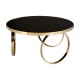 Astoria Large Round Black Gloss and Gold Finish Coffee Table