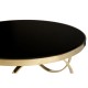 Astoria Large Round Black Gloss and Gold Finish Coffee Table