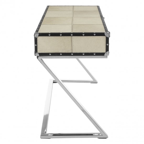 Soho Blond Cow Hide Console Table