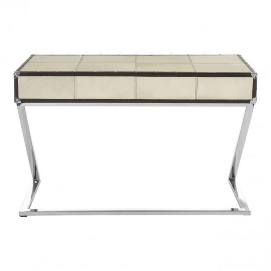 Soho Blond Cow Hide Console Table