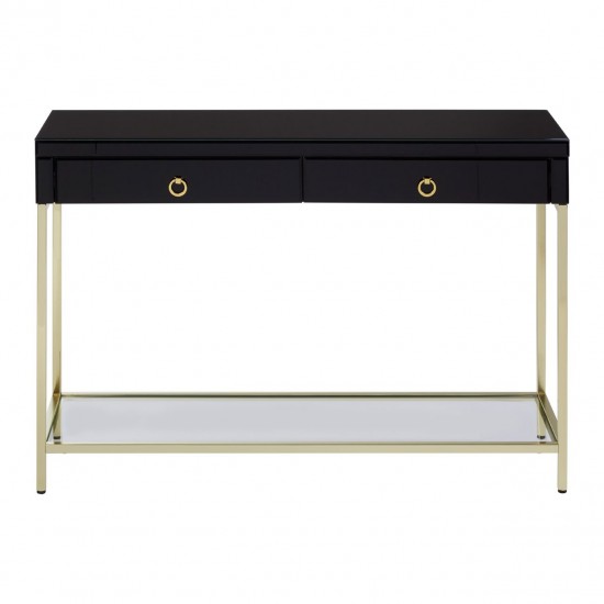 Brach Black and Gold Finish Console Table