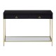 Brach Black and Gold Finish Console Table