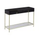 Brach Black and Gold Finish Console Table