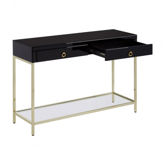Brach Black and Gold Finish Console Table