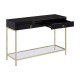 Brach Black and Gold Finish Console Table