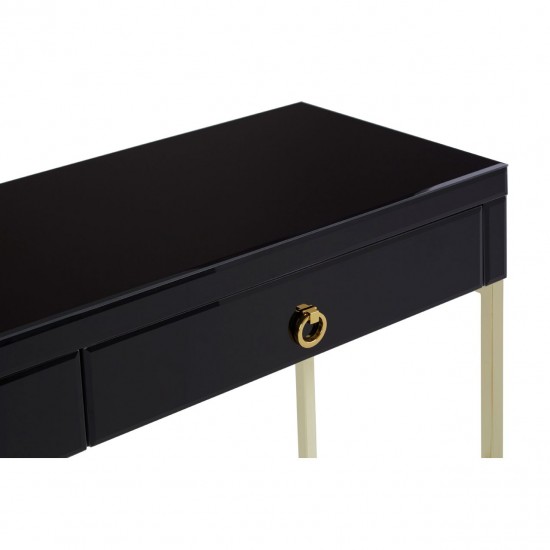 Brach Black and Gold Finish Console Table