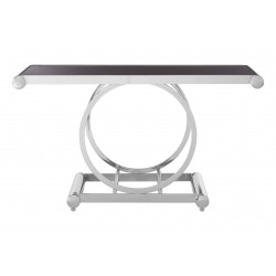 Miami Silver Finish and Black Console Table 