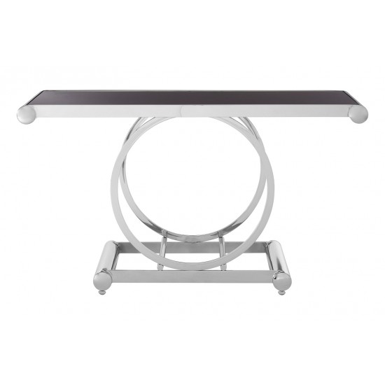 Miami Silver Finish and Black Console Table 