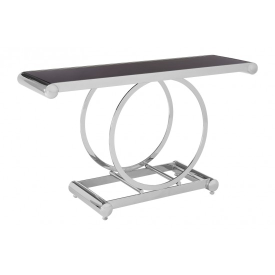 Miami Silver Finish and Black Console Table 
