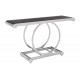 Miami Silver Finish and Black Console Table 