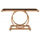 Miami Rose Gold Finish and Black Console Table 
