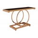 Miami Rose Gold Finish and Black Console Table 