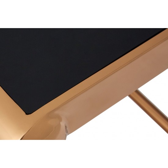 Miami Rose Gold Finish and Black Console Table 