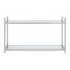 Lexington 2 Tier Polished Silver Finish and Glass Console Table