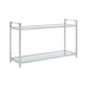Lexington 2 Tier Polished Silver Finish and Glass Console Table