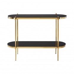 Eclectic Gold And Black Console Table