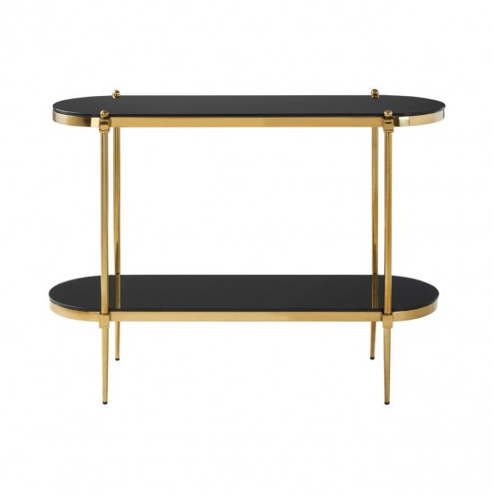 Eclectic Gold And Black Console Table