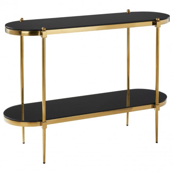 Eclectic Gold And Black Console Table