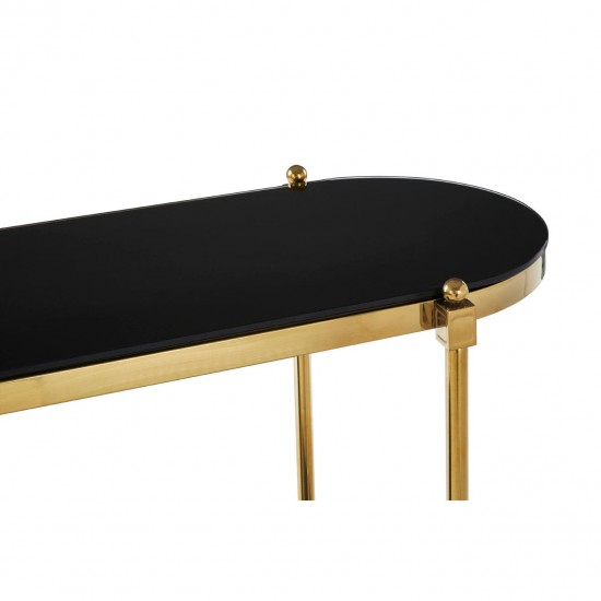 Eclectic Gold And Black Console Table