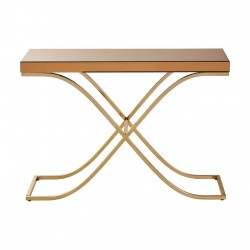 Kingston Brown Glass and Gold Finish Console Table