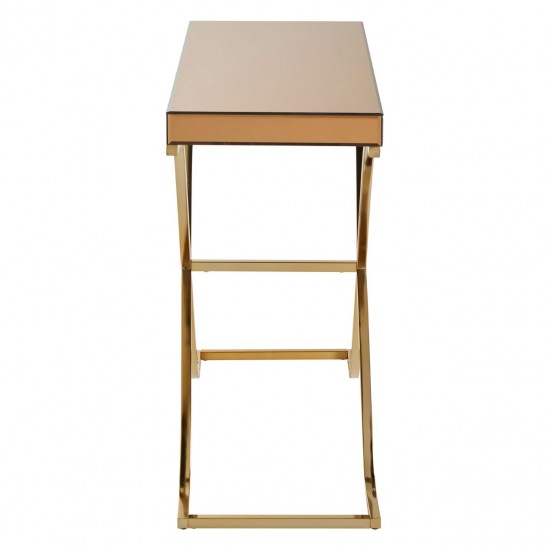 Kingston Brown Glass and Gold Finish Console Table