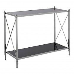 Ascot Chrome And Black Glass Console Table 