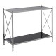 Ascot Chrome And Black Glass Console Table 
