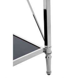 Ascot Chrome And Black Glass Console Table 