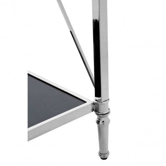 Ascot Chrome And Black Glass Console Table 